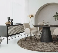 Tower Living Eettafel Premana rond - 150x150 – zwart