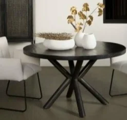 Tower Living Eettafel rond Selva mango zwart Ø 130 cm