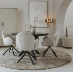 Tower Living Eettafel rond Selva mango zwart Ø 130 cm