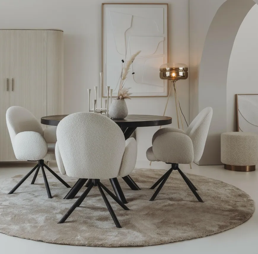 Tower Living Eettafel rond Selva mango zwart Ø 130 cm