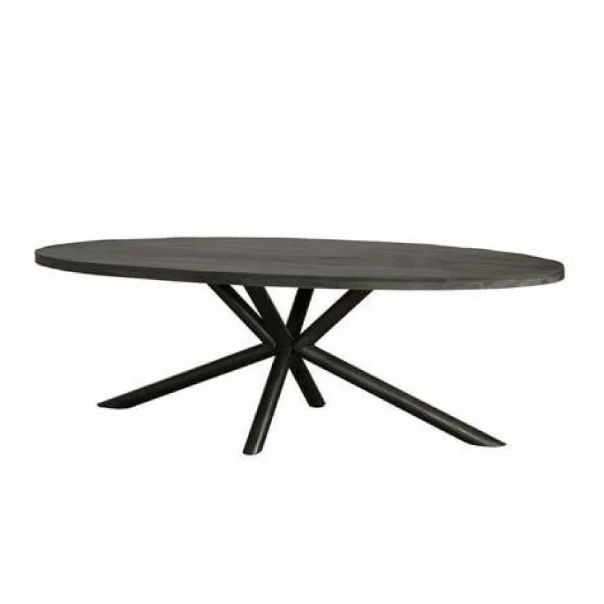 Tower Living Eettafel Selva zwart mango ovaal - 200, 220 of 240 cm