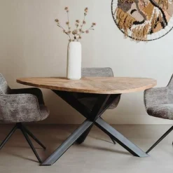 Tower Living Eettafel Trivero 150x150 Mango Naturel
