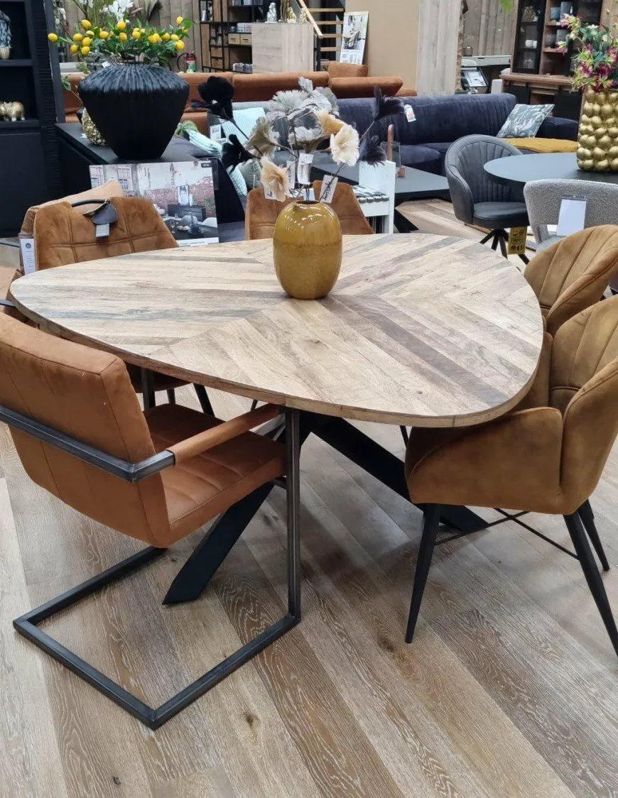Tower Living Eettafel Trivero 150x150 Mango Naturel