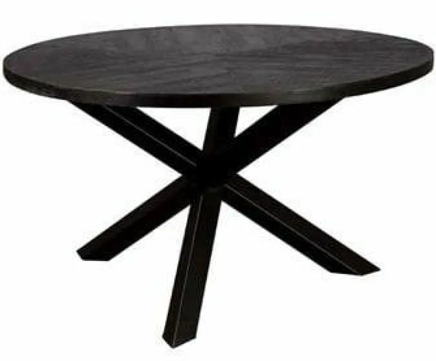Tower Living Eettafel Viola mango rond - 130 – zwart