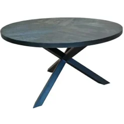 Tower Living Eettafel Viola mango rond - 130 – zwart