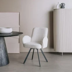 Tower Living Eettafelstoel Livo draaistoel Ascot 1 wit