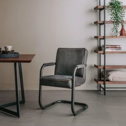 Tower Living Eettafelstoel Volano - Groen, cognac en antraciet