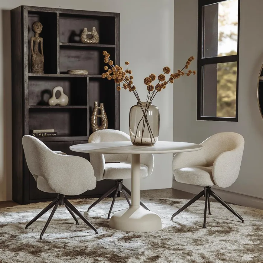 Tower Living Elba Eetkamertafel gebroken wit rond 120 cm