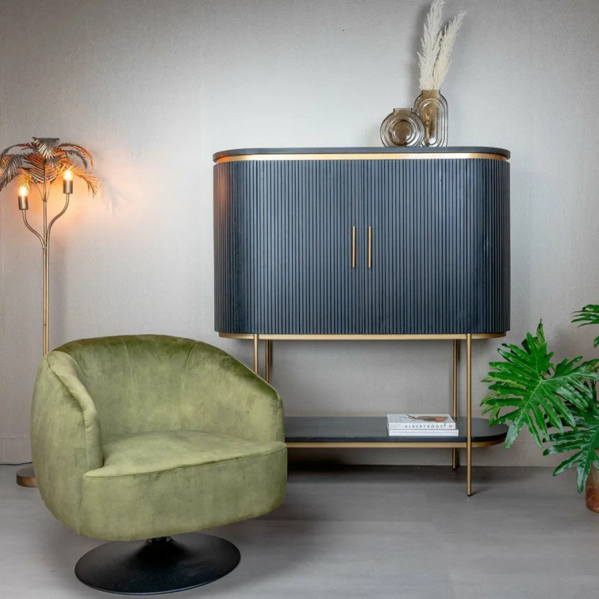 Tower Living Fauteuil Barga - groen velvet showroommodel