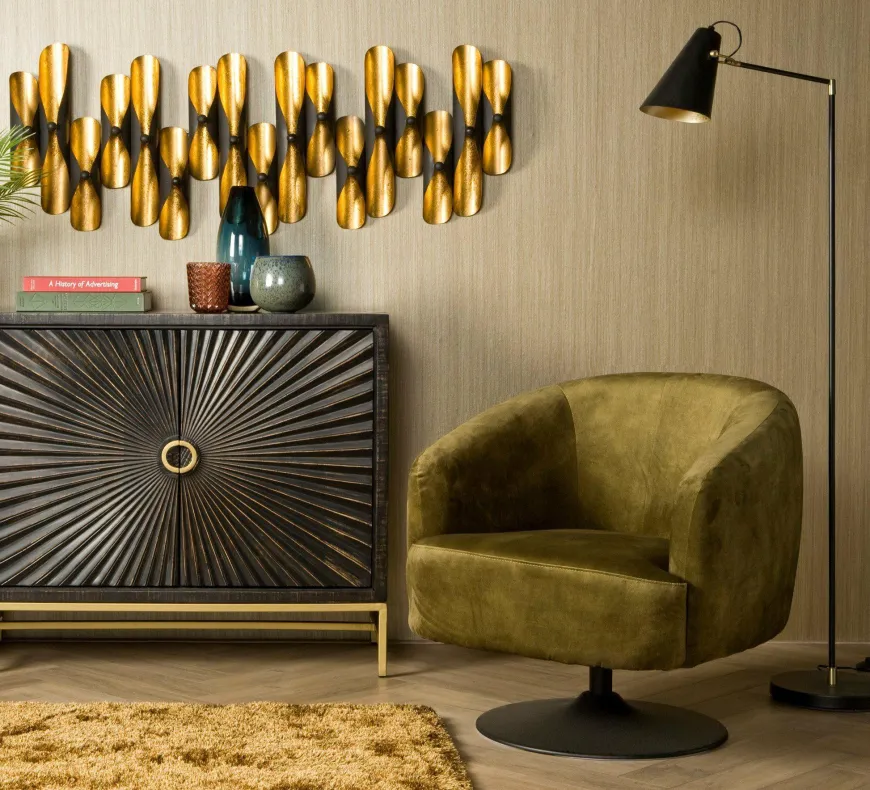 Tower Living Fauteuil Barga - groen velvet showroommodel