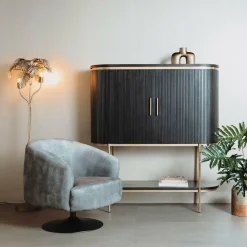 Tower Living Fauteuil Barga - groen, goud en grijs