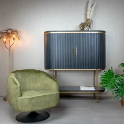 Tower Living Fauteuil Barga - groen, goud en grijs