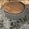 Tower Living Hocker Ossana - stof Yoko 6 met dienblad Ø 80