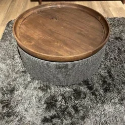 Tower Living Hocker Ossana - stof Yoko 6 met dienblad Ø 80