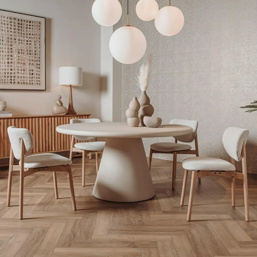 Tower Living Mello Eetkamertafel rond beige 130 cm