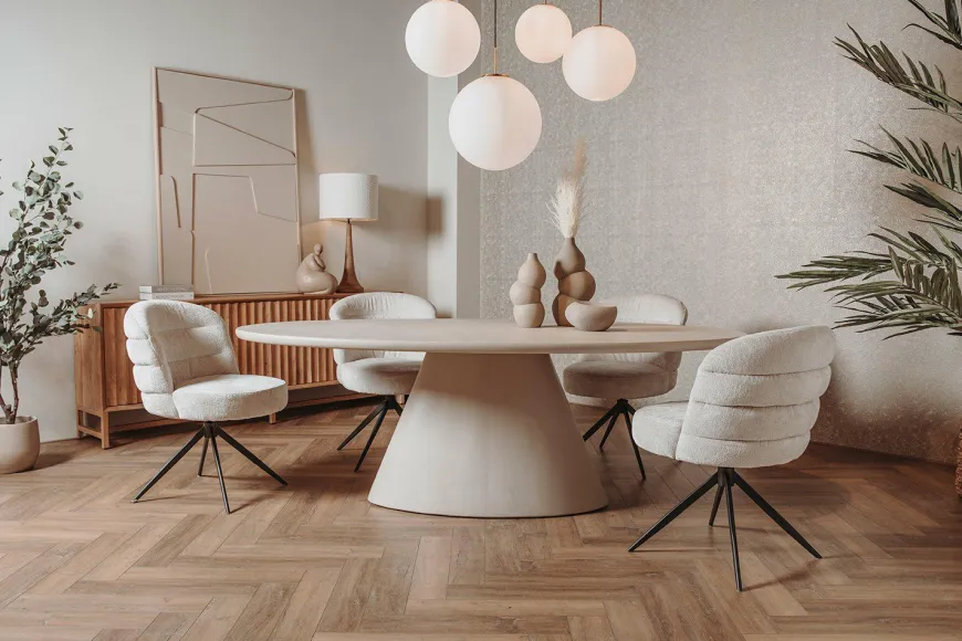 Tower Living Mello Eetkamertafel ovaal beige 220 cm showroommodel