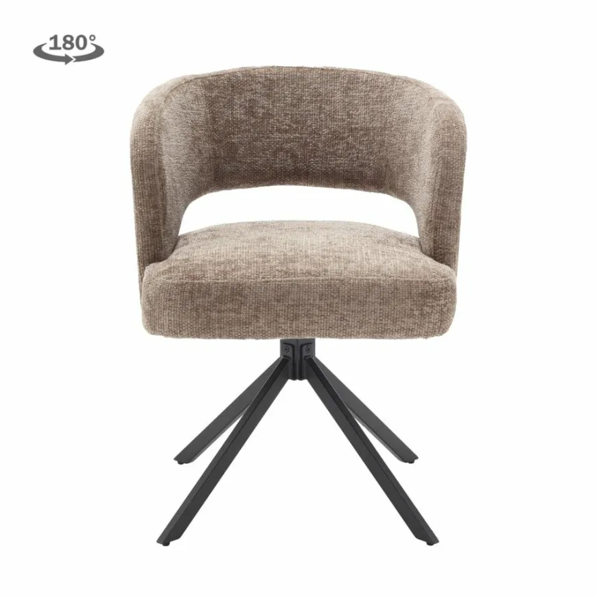 Tower Living Mura Armstoel - fabric Haga 39 cappuccino (draaibaar)