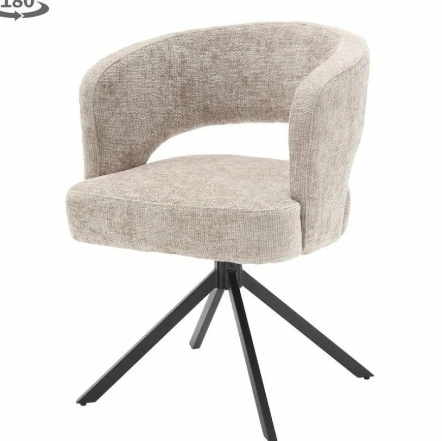 Tower Living Mura Armstoel - fabric Haga 30 beige (draaibaar)