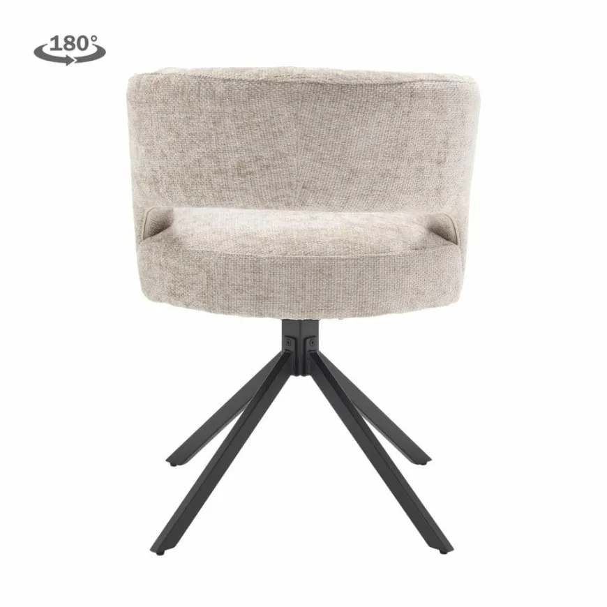 Tower Living Mura Armstoel - fabric Haga 30 beige (draaibaar)