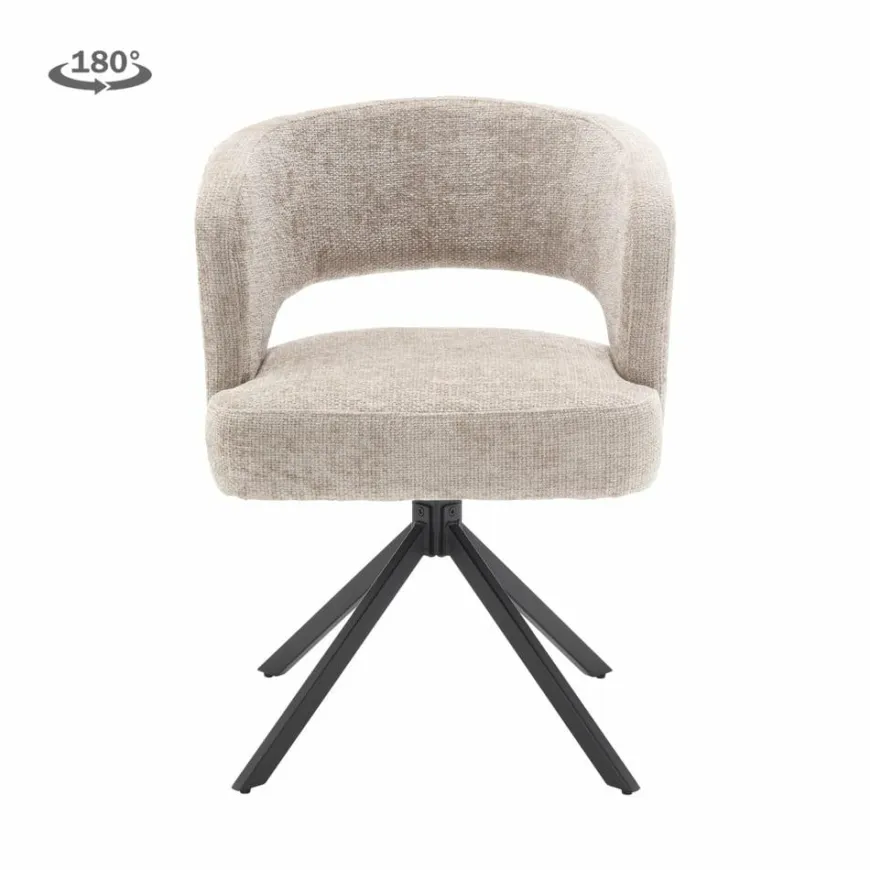 Tower Living Mura Armstoel - fabric Haga 30 beige (draaibaar)