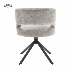 Tower Living Mura Armstoel - fabric Haga 09 silver (draaibaar)