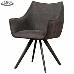 Tower Living Riviera Armstoel - fabric Brego 18 dark grey (draaibaar)