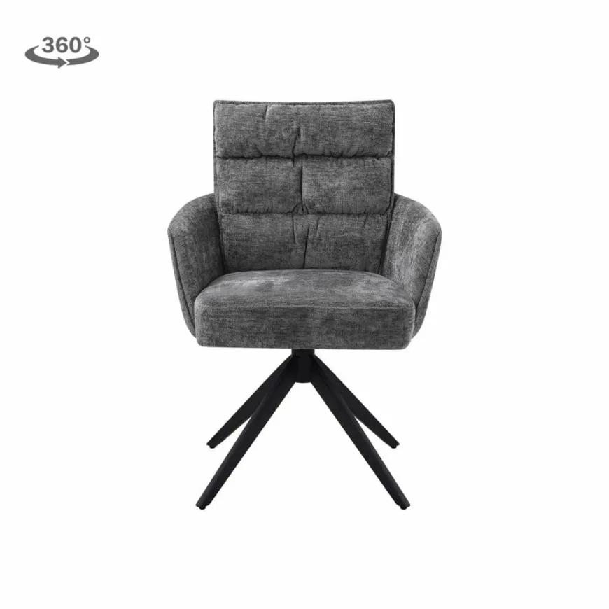 Tower Living Rosora Armstoel - HZ6068-85 grey (draaibaar)