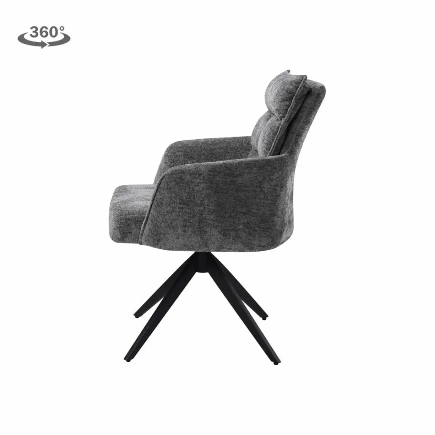 Tower Living Rosora Armstoel - HZ6068-85 grey (draaibaar)