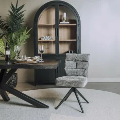 Tower Living Rosora Stoel - HZ6068-85 grey (draaibaar)
