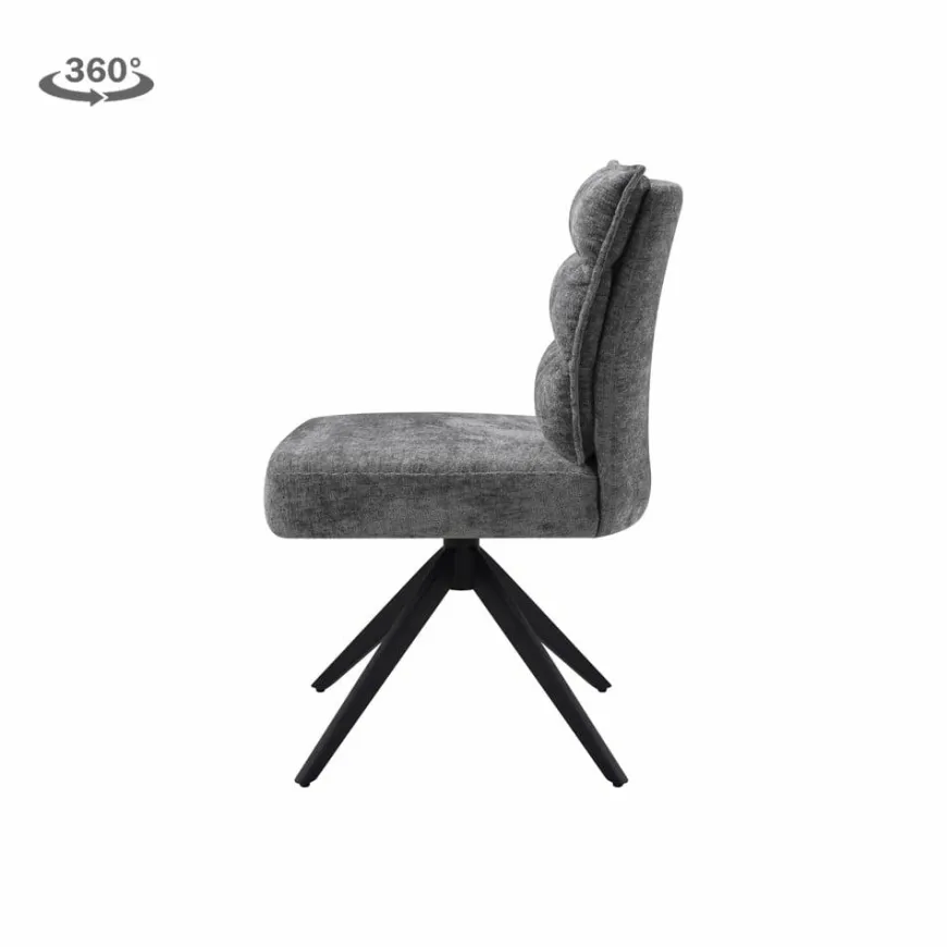 Tower Living Rosora Stoel - HZ6068-85 grey (draaibaar)