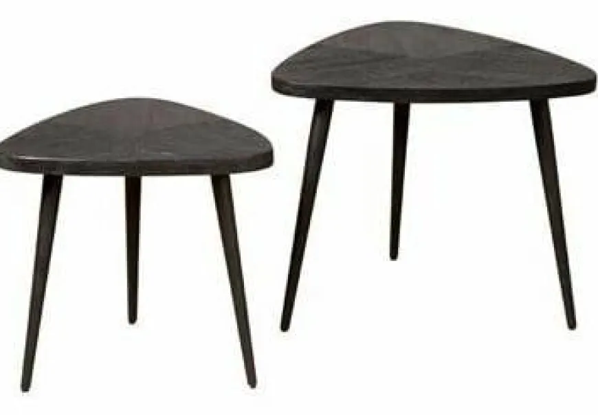 Tower Living Salontafel set van 2 Viola triangle 60/50 – zwart