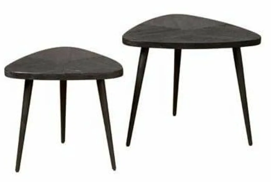 Tower Living Salontafel set van 2 Viola triangle 60/50 – zwart