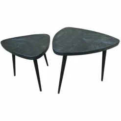 Tower Living Salontafel set van 2 Viola triangle 60/50 – zwart