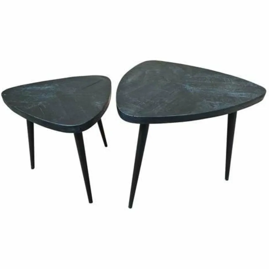 Tower Living Salontafel set van 2 Viola triangle 60/50 – zwart