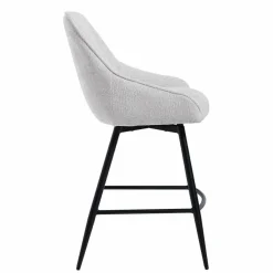 Tower Living Trino Barstoel - fabric Trenza 04 white (draaibaar)