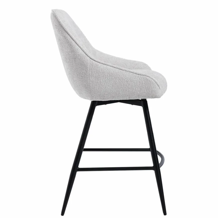 Tower Living Trino Barstoel - fabric Trenza 04 white (draaibaar)