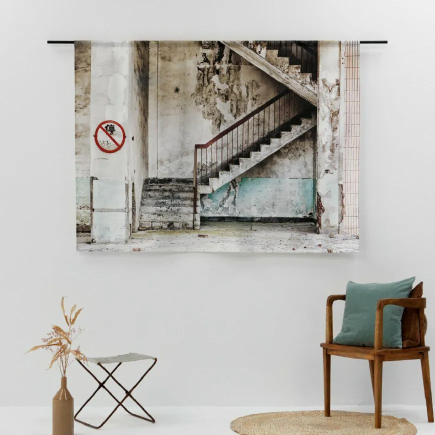 Urban Cotton Wandkleed Concrete Stairs