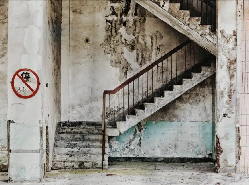Urban Cotton Wandkleed Concrete Stairs