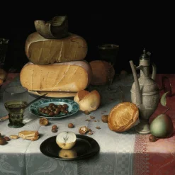 Wandkraft Still Life with Cheeses by Floris van Dyck