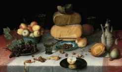Wandkraft Still Life with Cheeses by Floris van Dyck