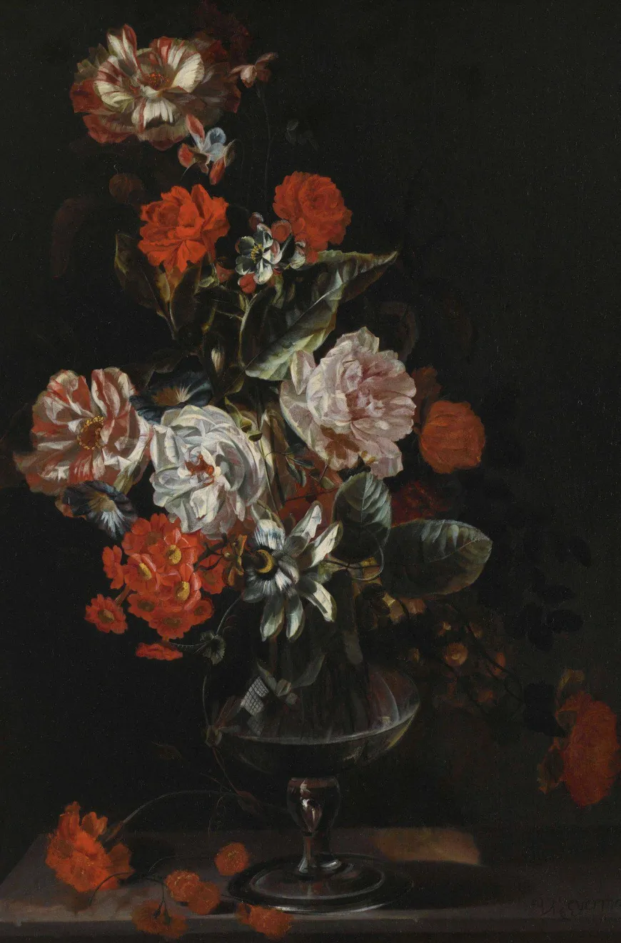 Wandkraft Still Life with Flowers by Jacob Campo Weyerman
