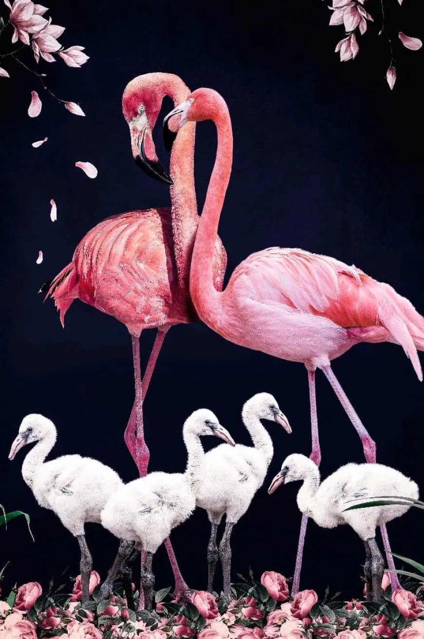 Wandkraft The Flamingo Family