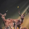 Wandkraft Thee Deer Family