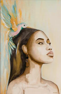 Wandkraft Woman and Hummingbird