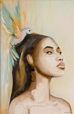 Wandkraft Woman and Hummingbird