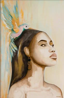 Wandkraft Woman and Hummingbird