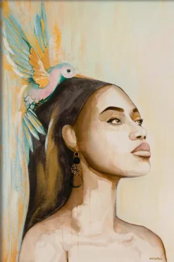 Wandkraft Woman and Hummingbird