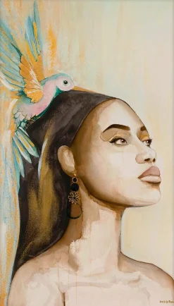Wandkraft Woman and Hummingbird