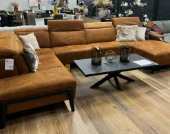 WoonMax Bank Armstrong - Cabrio Cognac - Ottomane - 3zits tussenelement - chaise longue - Showroommodel