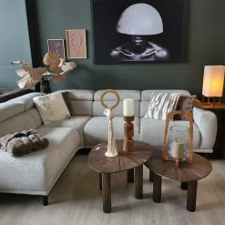 WoonMax Bank Cornwall - medium ottomane links - 2.5 zits met arm rechts - art beige